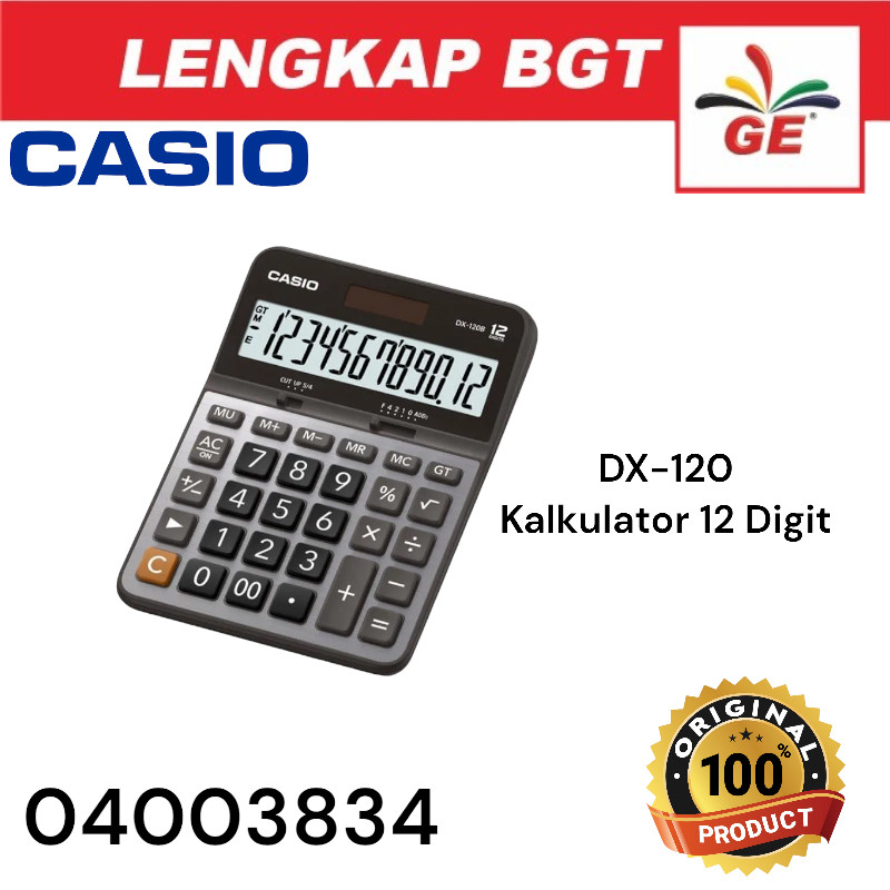

Casio DX-120 Kalkulator Toko/Dagang Standard 12 digit - 04003834