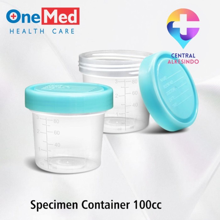 Urine Container Non Steril Onemed 100ML – Pot Sampel Wadah Tempat Kencing Central Alkesindo