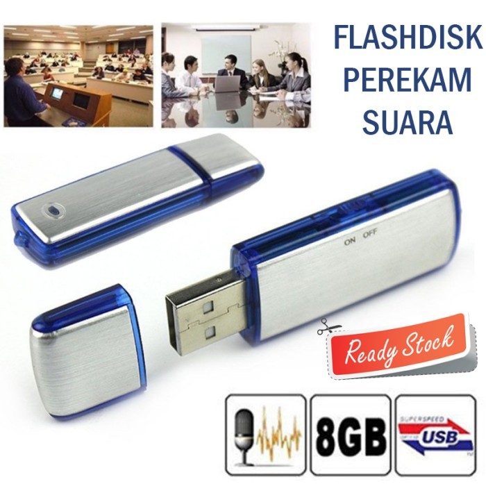 USB Flashdrive Sound Voice Recorder / Flashdisk Perekam Suara - 8GB Recording Flash Disk Plesdis Fle