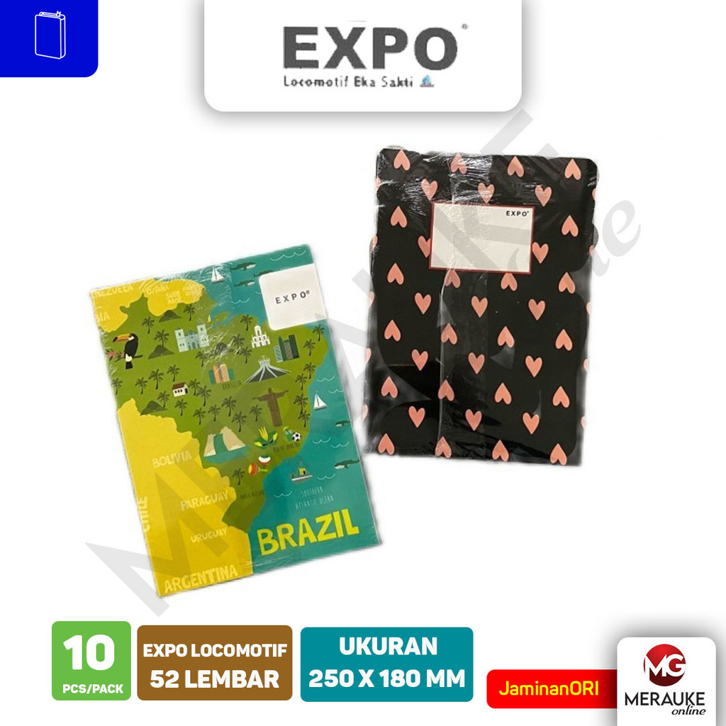 

Buku Tulis Boxy EXPO Locomotif 52 Lembar (1 Pack isi 10 Buku)