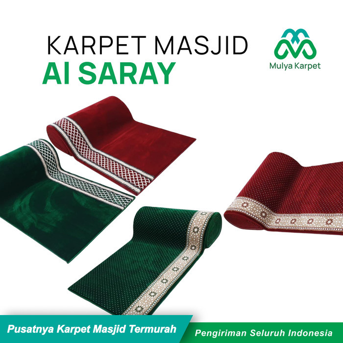 Karpet Masjid Turki Meteran Gizem Al Saray Tebal 20mm Sajadah Mushola Bahan Polyprophylene Heatset