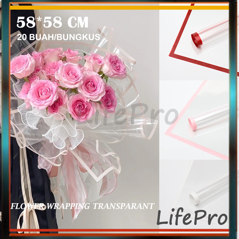 

Flower Wrapping Transparant Line Color / Kertas Buket Bunga Cellophane / Buket Bunga