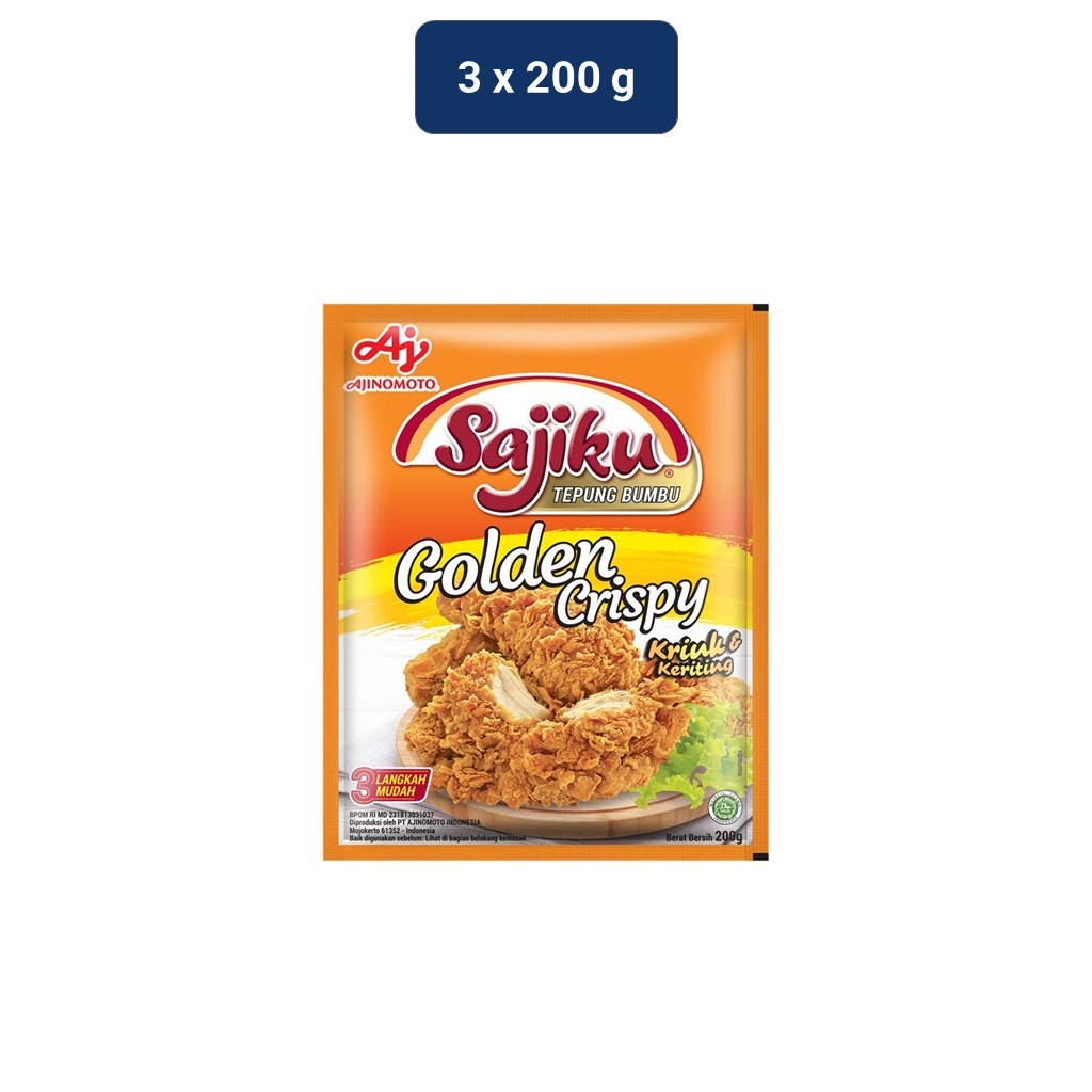 

Sajiku Tepung Bumbu Golden Crispy 3 x 200 gr