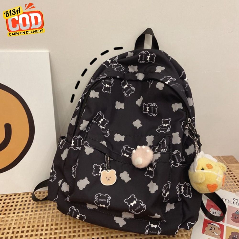 Tas Gendong Kecil Untuk Wanita Print Motif Bear Tas Mini Lucu Korean Steyle