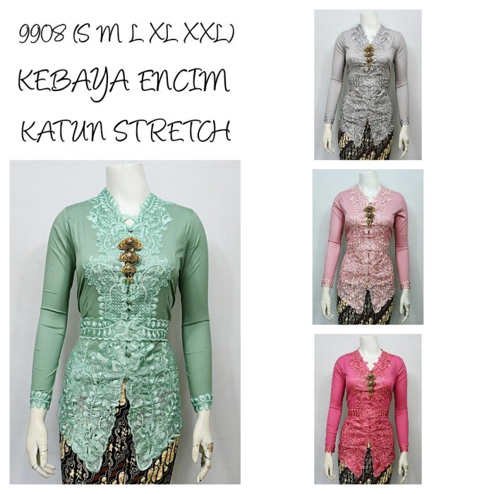 ✨TERLARIS✨ -Indah Kebaya | 9569 | Kebaya Encim Tunik JUMBO Lengan Panjang Bordir - Magenta, S