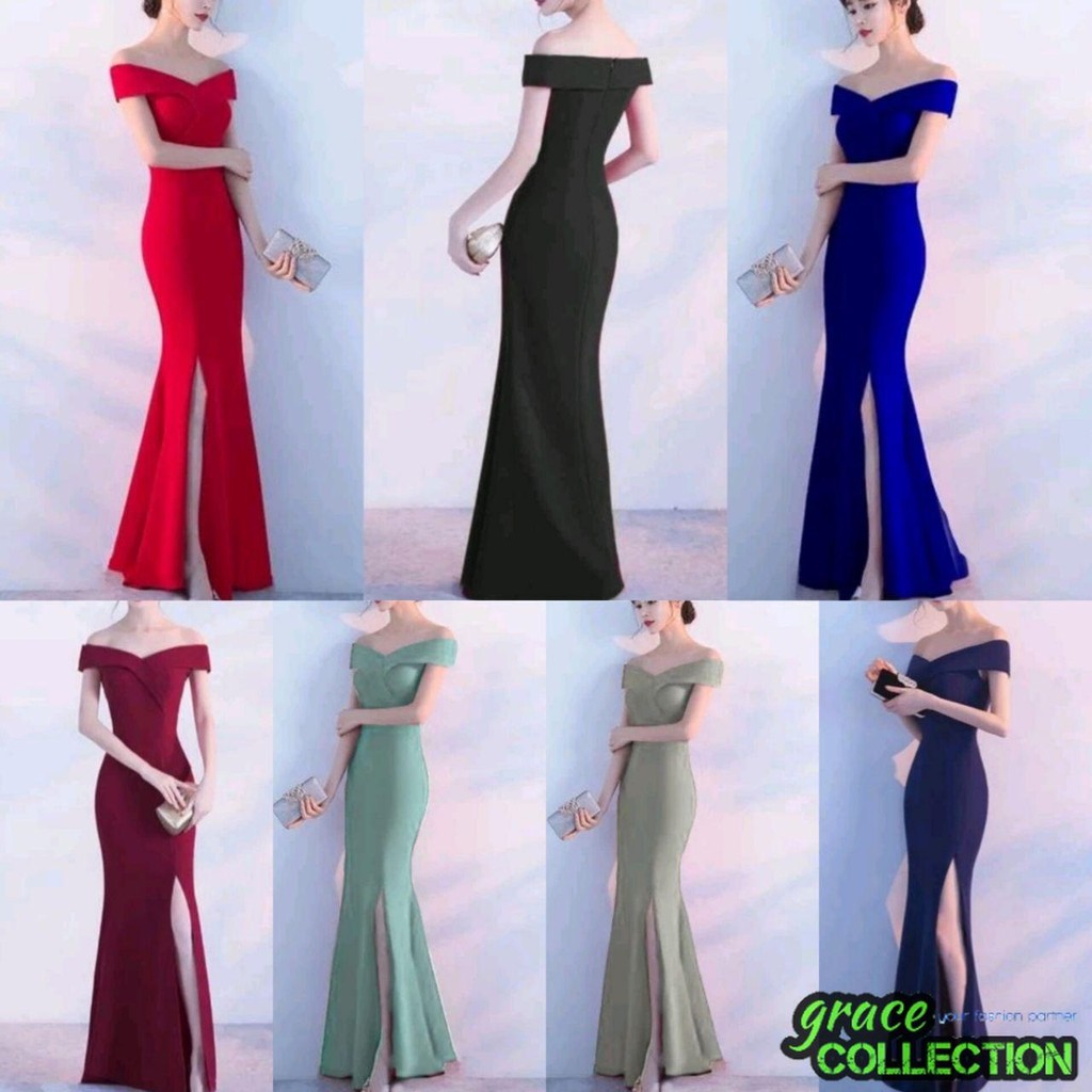 Grac3coll SABRINA DRESS SCUBA BOONA / SL / LONG DRESS / PARTY DRESS PANJANG / DRESS KONDANGAN / DRES