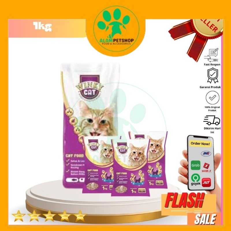 

Makanan Kucing Repack winky 1 Kg|REPACK