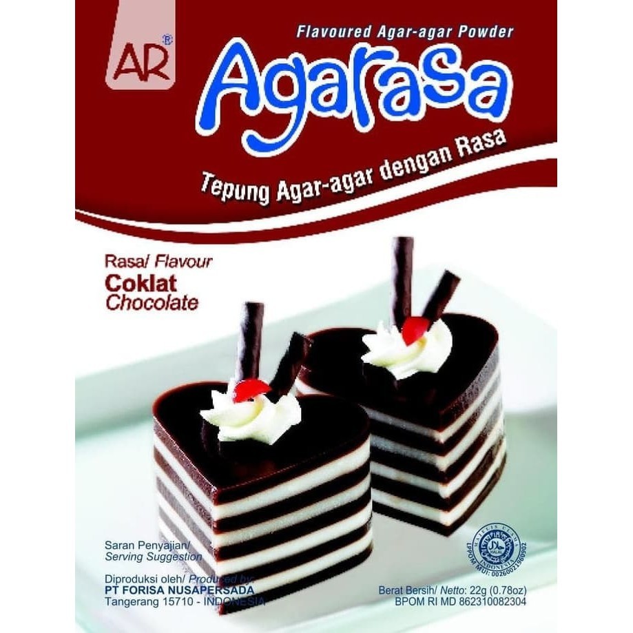 

Agarasa Coklat Nutrijel Tepung agar pudding Chocolate isi 6 x 22gr - Agarasa Puding Cokelat