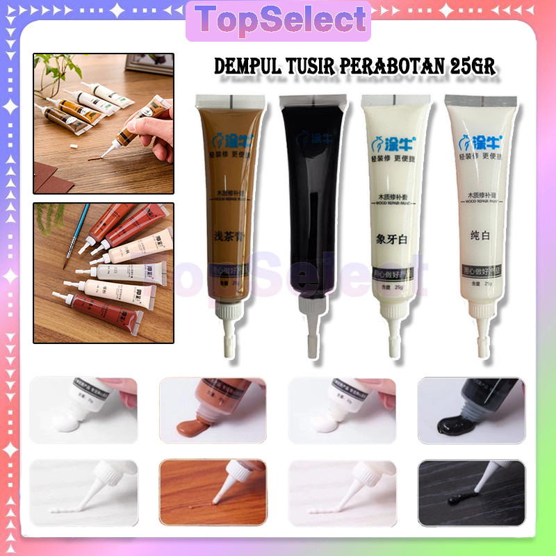 Tusir Krim Penambal Lecet Perabotan/Dempul Tusir HPL Edging/Krim Resin Plamir Penambal Furnitur / De