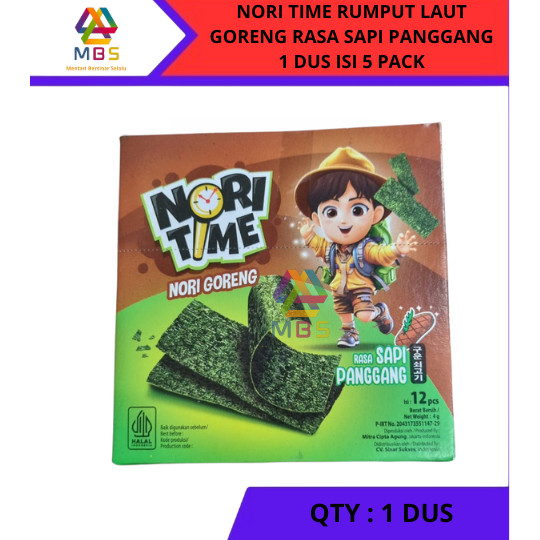 

NORI TIME SEAWEED NORI GORENG RASA SAPI PANGGANG SNACK CEMILAN RUMPUT LAUT HARGA PER DUS