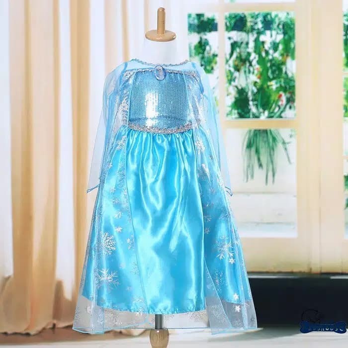 ✨READY✨ -Princess Anna Elsa Frozen Dress Costume | Baju Kostum Putri Anak 1 - Mahkota Pink