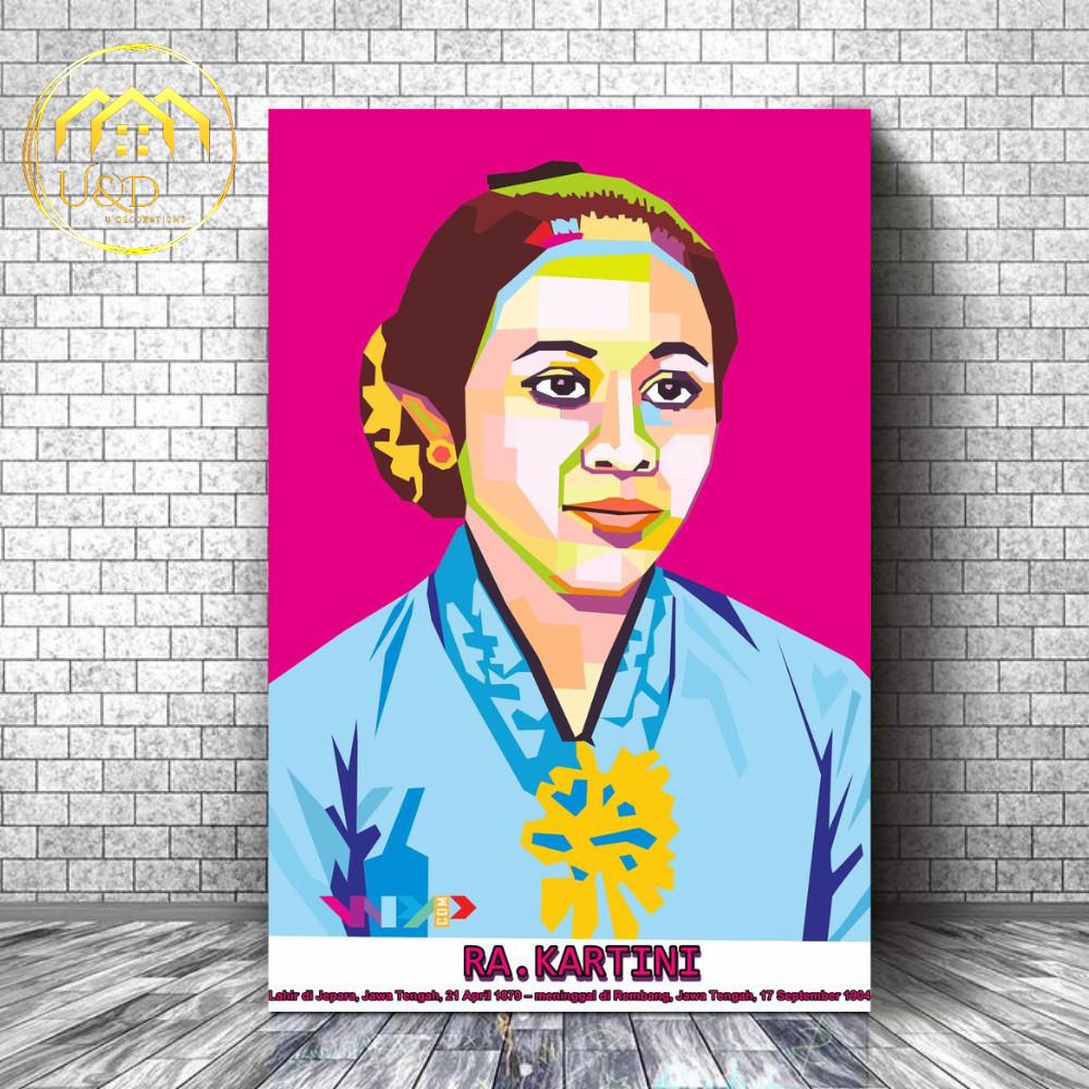 POSTER KAYU RA KARTINI - POSTER RA KARTINI - POSTER PAHLAWAN - DEKORASI RUMAH - UKURAN 20X30 CM - WA
