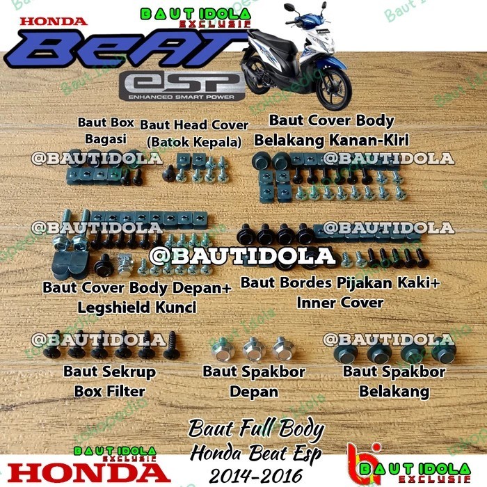 Baut Full Body Honda Beat Esp 2014-2016 - Full Body baut beat