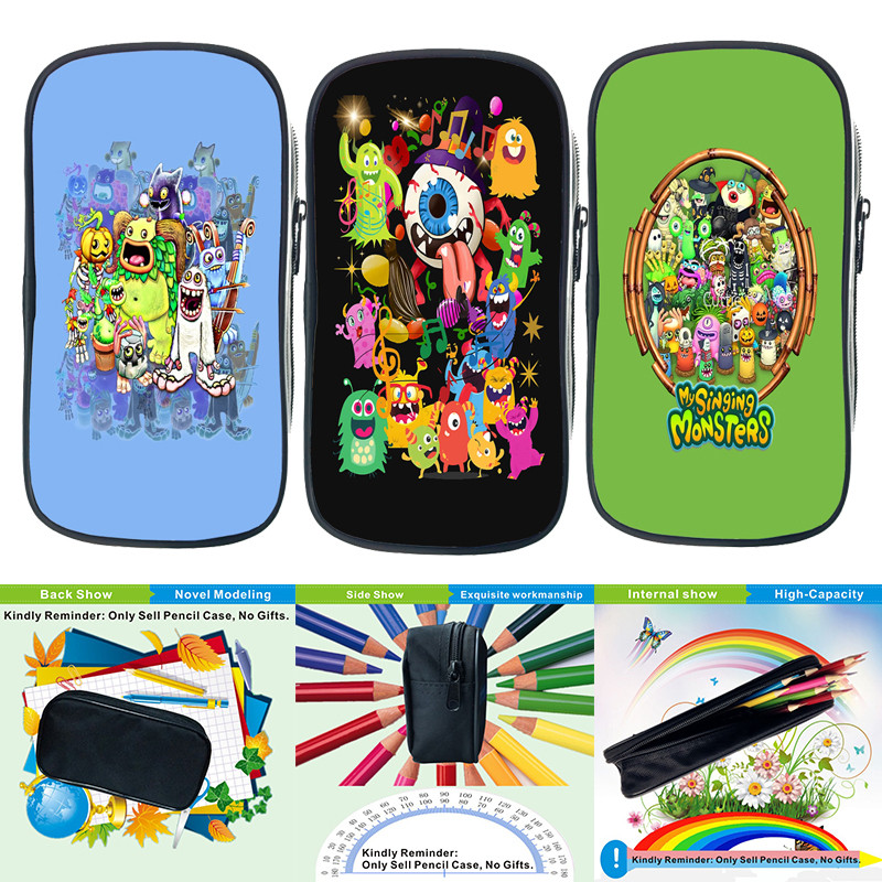 

My Singing Monsters Pencil Case Cartoon Stuffed Horror Game Student Portable Pen Bag School Stationery Supplies Storage Bag