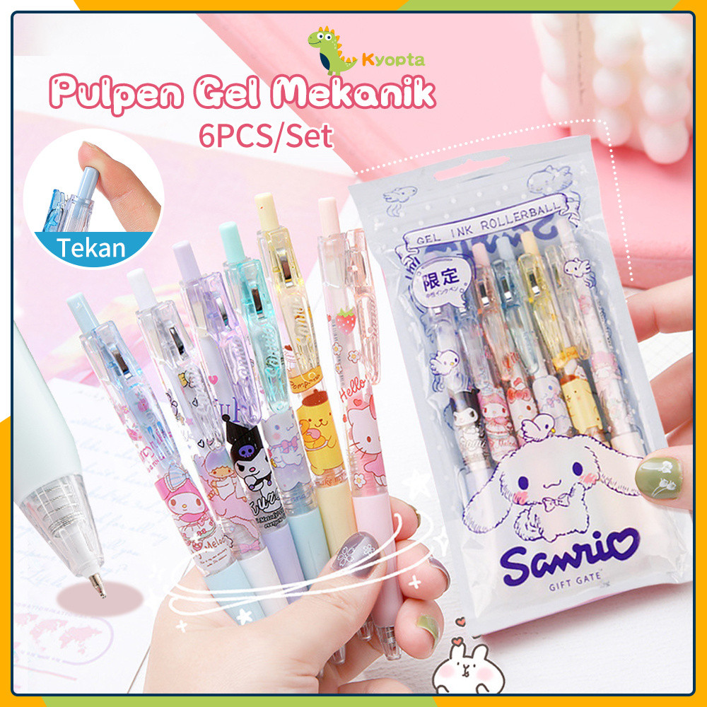 

Kyopta 6pcs Pulpen pen gel mekanik 0.5mm Ballpoint gel mekanik Pulpen aesthetic