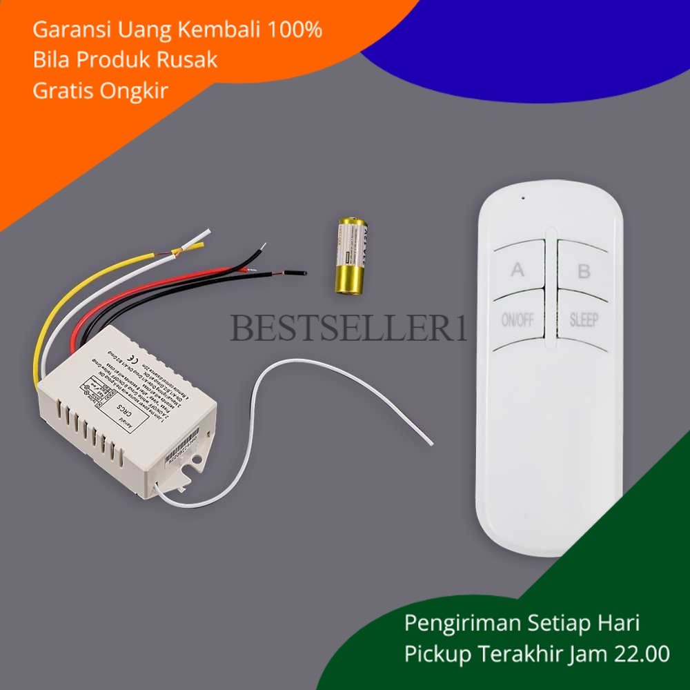 BS Wireless Remote Control Switch Saklar Lampu 2 Way Saklar Remote Wireless Switch 2 Channel Remot