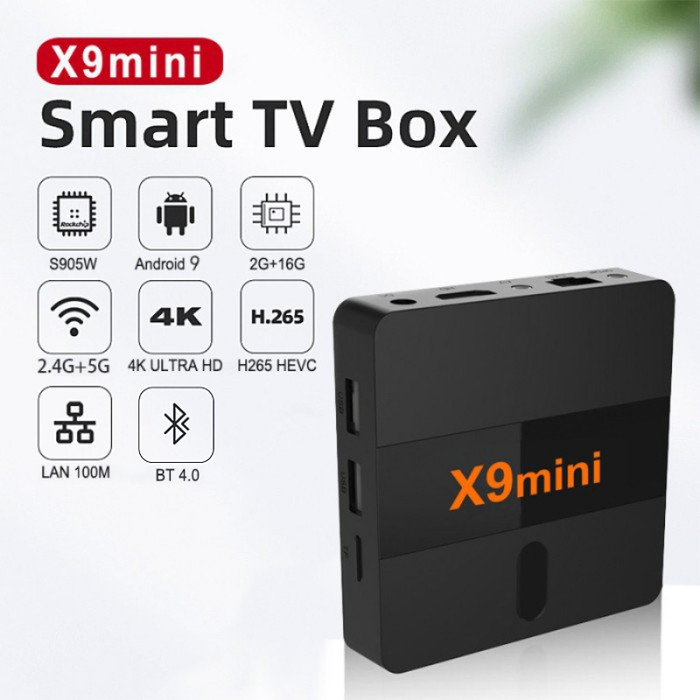 Android Tv Box X9mini Amlogic S905W 2G ROM+16G RAM Android 9.0 STB BOX - X9mini-Android9