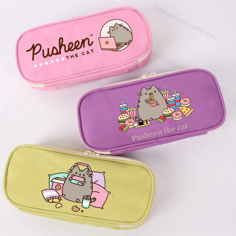 

Pusheen Pencil Case Student Products Girl Boy Pen Case Bag Cute Cat Large Capacity Pencil Box Pouch Stationery Supplie Xmas Gift