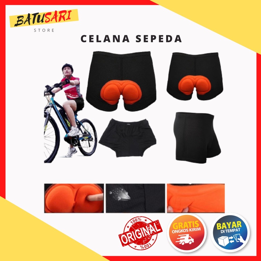 Celana Sepeda / Celana Dalam Sepeda / Padding Sepeda Busa Gel Empuk 3D / Celana Sepeda Pria Wanita