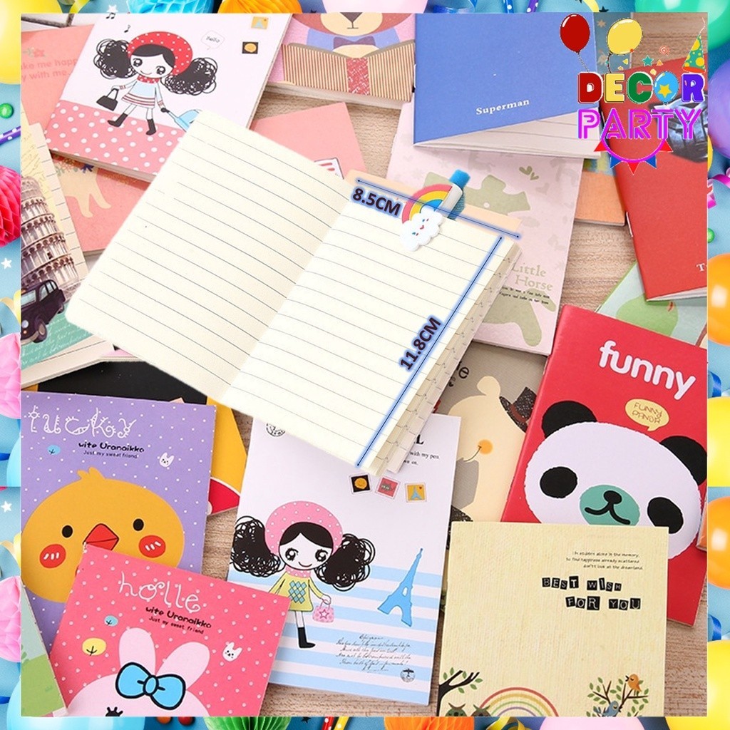 

DP Buku Tulis Mini Motif Kartun Lucu 11cmx8cm Note Book Mini Cartoon Cute Mini Book Notepad Karakter Buku Tulis Memo Kecil
