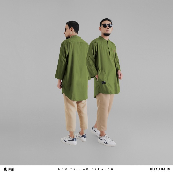 ✨TERLARIS - Baju Koko Kurta - NTB New Taluak Balango M - XXL Jumbo brand ROSAL - Hijau Daun, XXL
