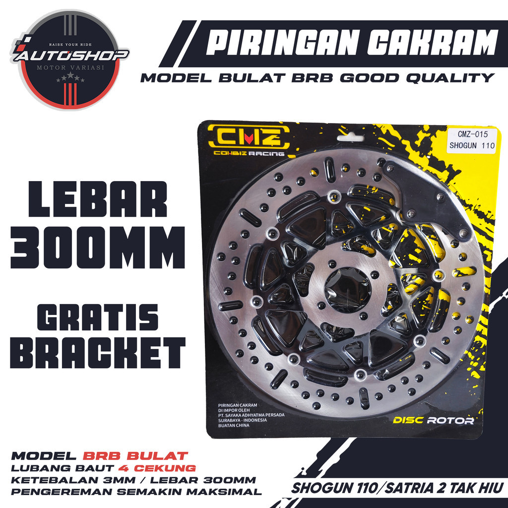 Piringan Cakram  Depan SHOGUN 110 300MM Disc Brake Disk Cakram Depan SOGUN KEBO SATRIA 2 TAK HIU Mod