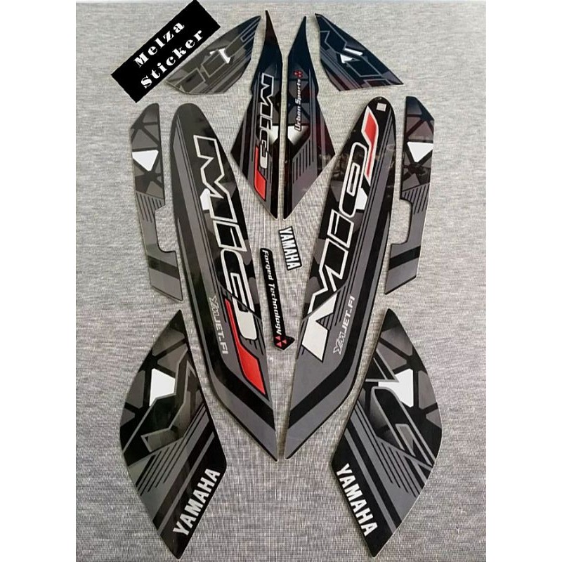Stiker Striping Motor Mio J 2014 2015 Hitam Full Sticker Lis Body Standar termurah