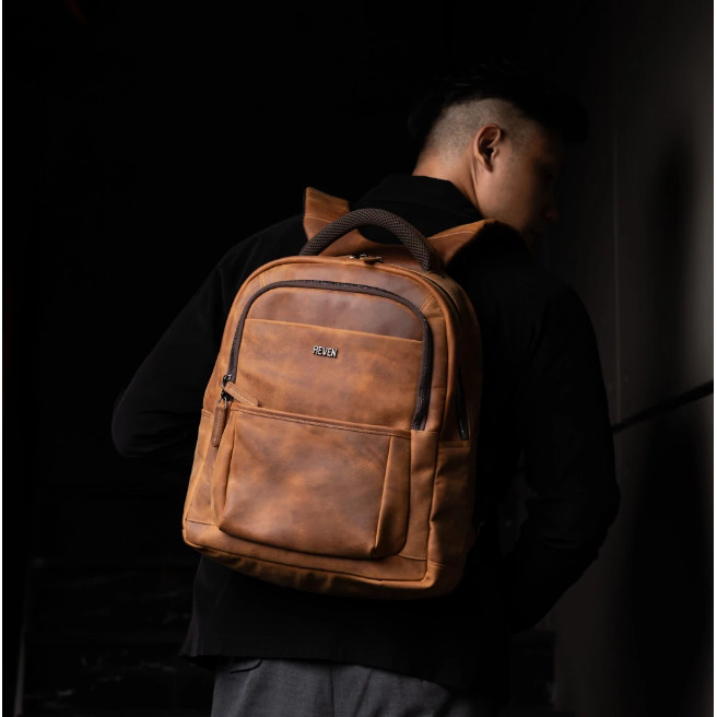 Win Leather - Outlander Tas Ransel Kulit Sapi Asli Punggung Rangsel Laptop Kerja Kantor Backpack Bag