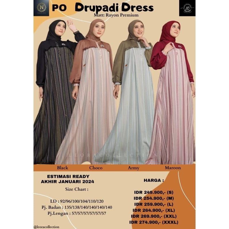 NADHEERA GAMIS DEWASA DRUPADI DRESS ARMY