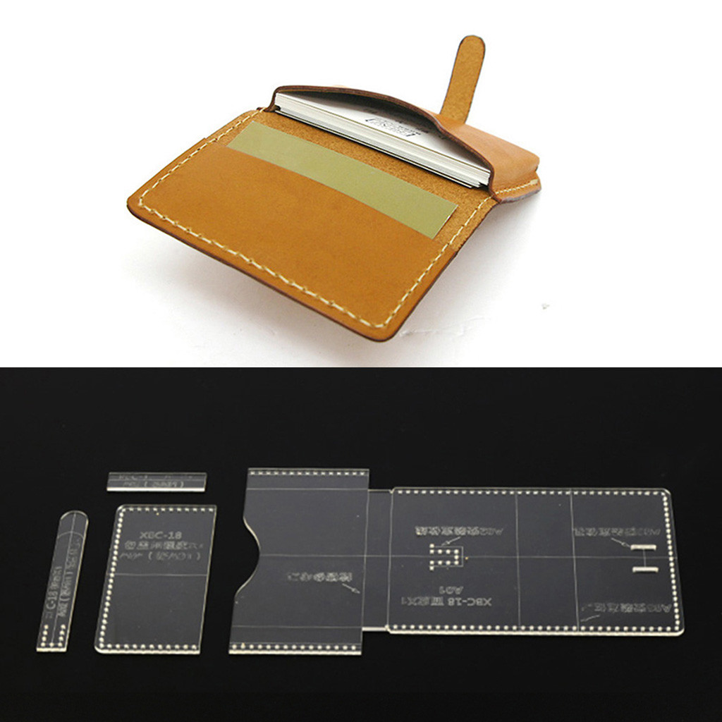 

4Pcs Small Wallet Card Bag Holder Leather Acrylic Template Pattern Stencil