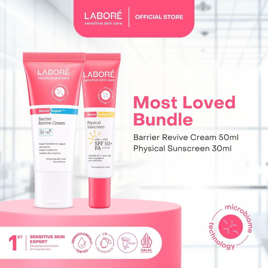 LapakGadisKu LABORE Most Loved Bundle - Barrier Revive Cream 50ml & Physical Sunscreen 30ml