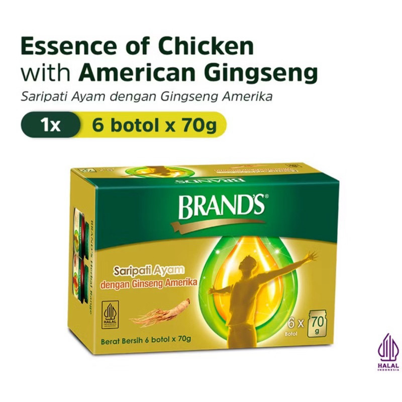 

BRAND'S Essence Of Chicken Gingseng 6x70gr -Saripati Ayam