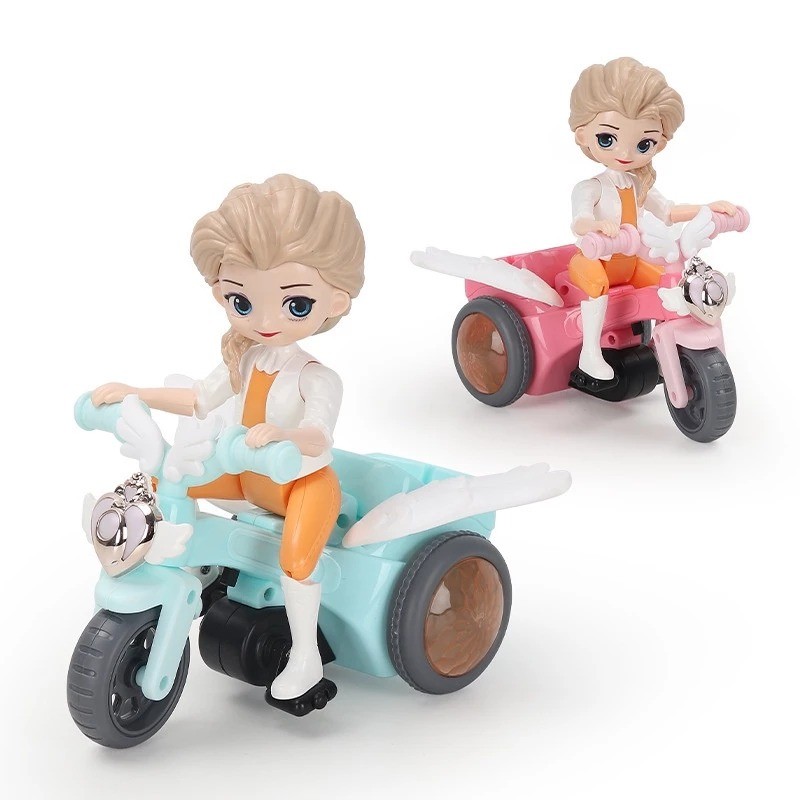 PELATO Girl Bicycle Mainan Sepeda Musik Bisa Kelap Kelip Bergerak Sendiri (YJ-3013)