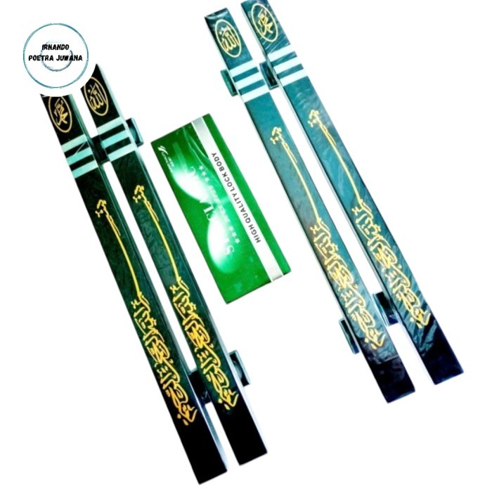 Handle Pintu Rumah Stainles Panjang 45 60 Cm Motif Hitam Dof Kaligrafi Gagang Pintu Minimalis Tarika