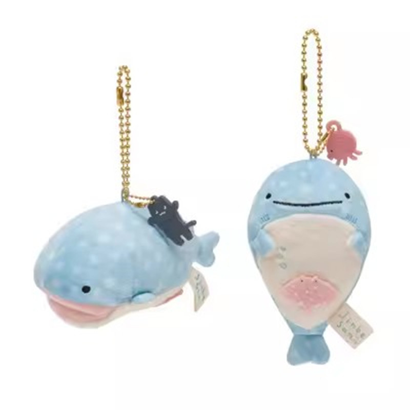 New Kawaii Cute Jinbe-san Whale Shark Plush Keychain Kids Stuffed Toys For Children 10CM
