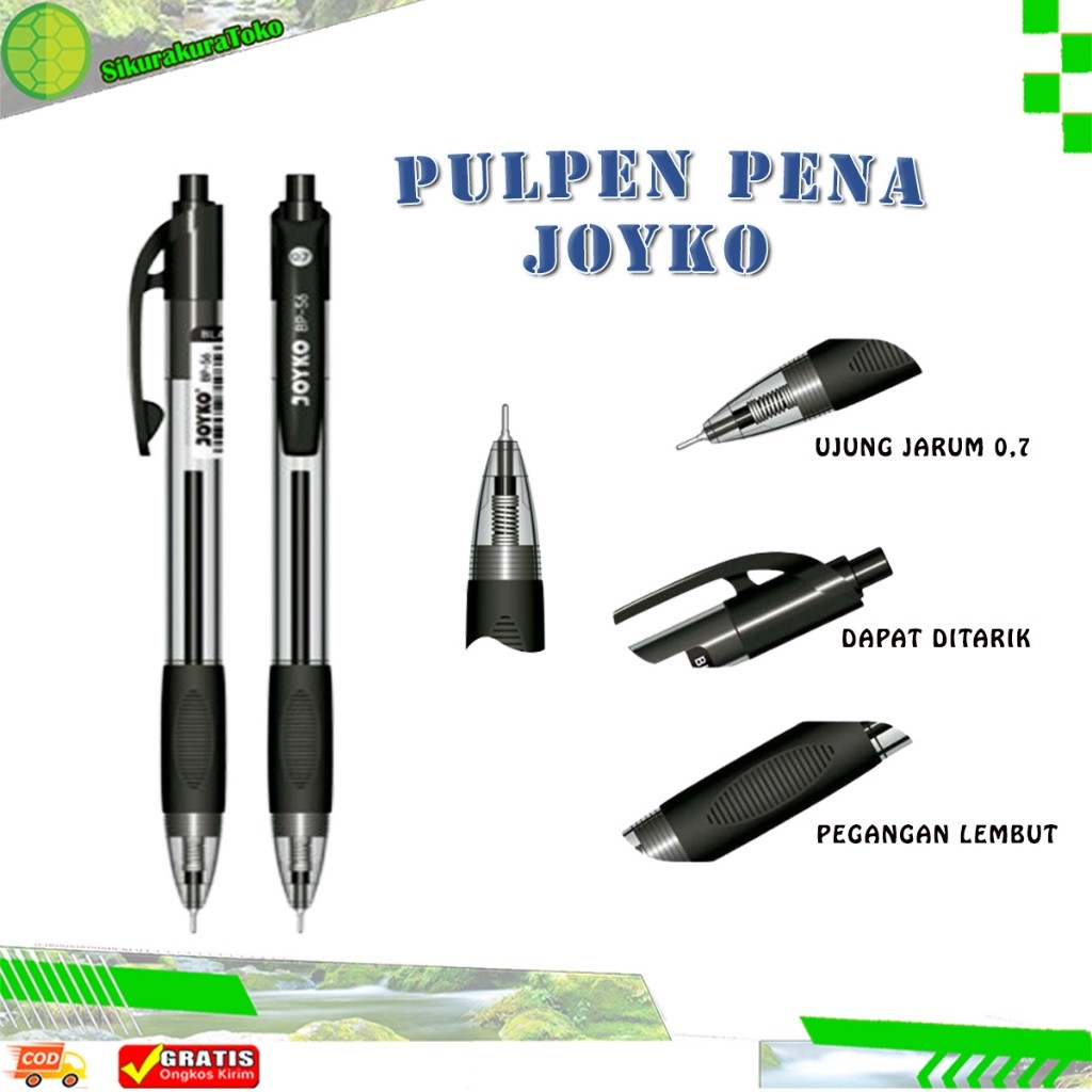 

(SKR) Ball Pen Pulpen Pena Joyko BP-56 0.7 mm Bolpen Tinta Bulpen Hitam Merah Biru Ballpen BP 56