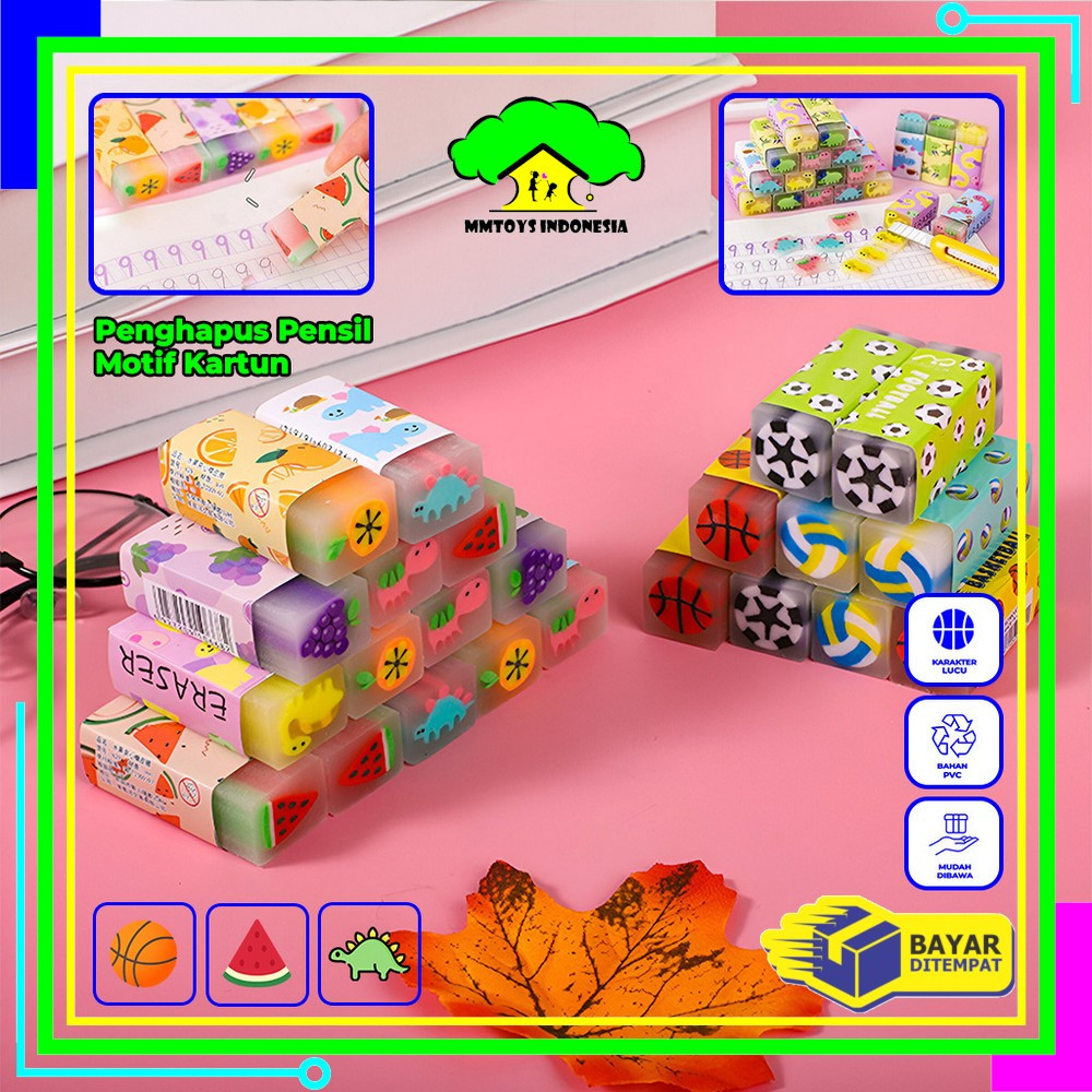 

MI-A74 Penghapus Pensil Karakter Motif Kartun Eraser Pencil Warna Warni Lucu / Alat Tulis Penghapus Karet Perlengkapan Sekolah Anak
