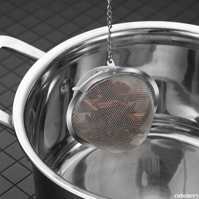 

304 Saringan Teh Baja Tahan Karat Bola Bahan Halogen Dapur Bola Bumbu Bumbu Panci Panas