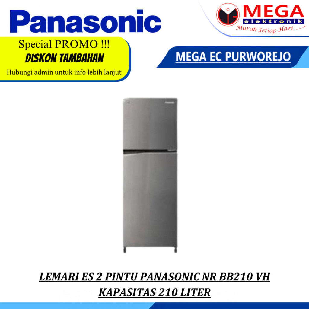 LEMARI ES 2 PINTU PANASONIC NR BB210 VH KAPASITAS 210 LITER