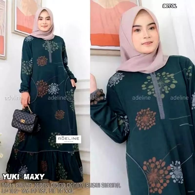 MUFASH - Gamis jumbo  Diana Denim Premium Asmara Maxy by Pinkan Fashion Solo