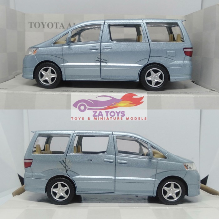 KMS99 Diecast Toyota Alphard Gen1 Light Blue by Kinsmart Skala 1:36