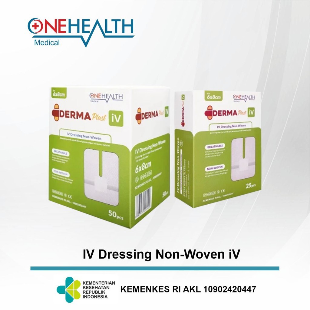 Onehealth Dermaplast IV Dressing 6 x 8cm Non Woven/plester box