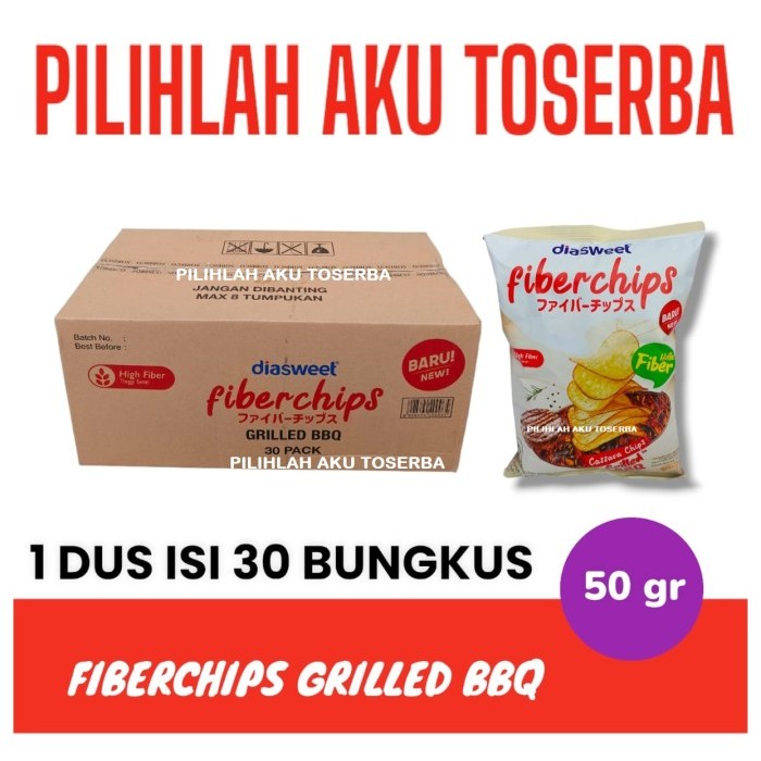 

diasweet FIBERCHIPS GRILLED BBQ 50 Gr Keripik Singkong Tinggi Serat - ( HARGA 1 DUS )