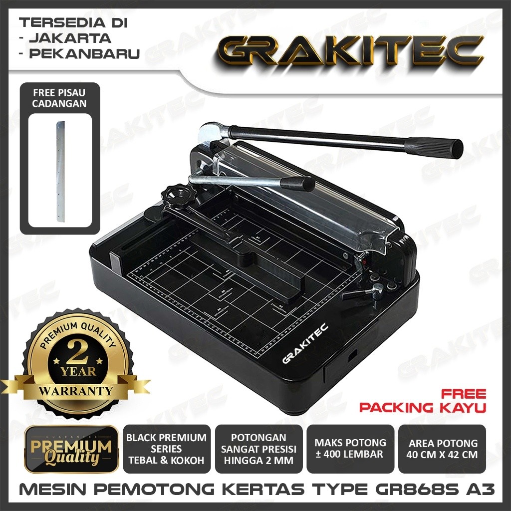 

Mesin Thick Layer Paper Cutter Grakitec Tipe GR868s A3 - Mesin Pemotong Kertas 1 rim New