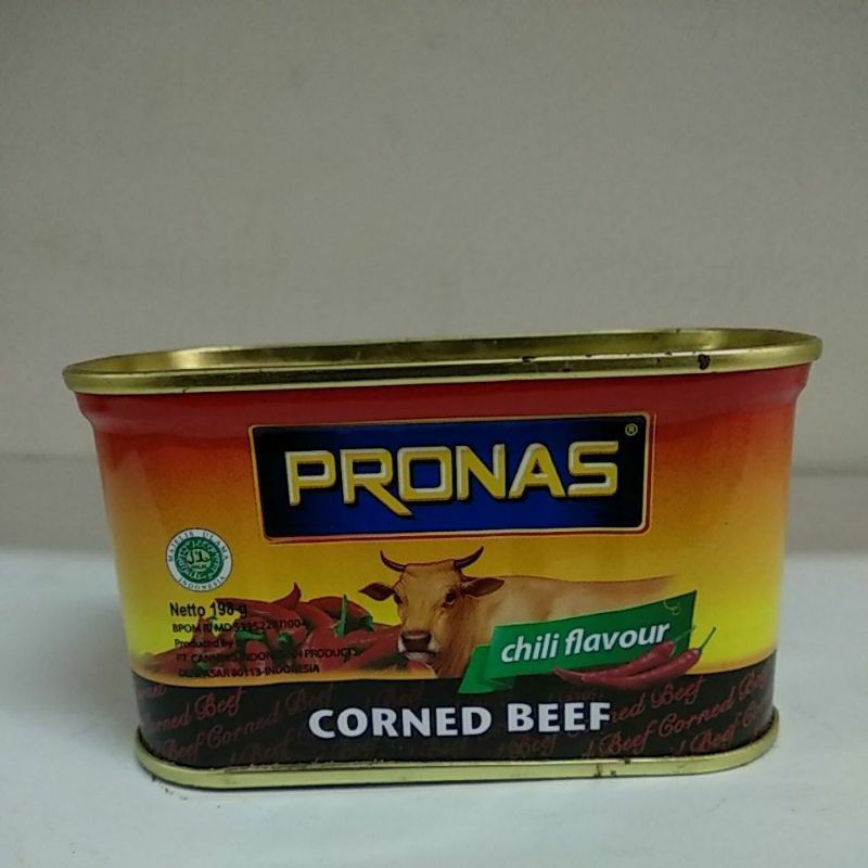 

Kornet Sapi Kaleng Pronas Beef Chili 198 Gram