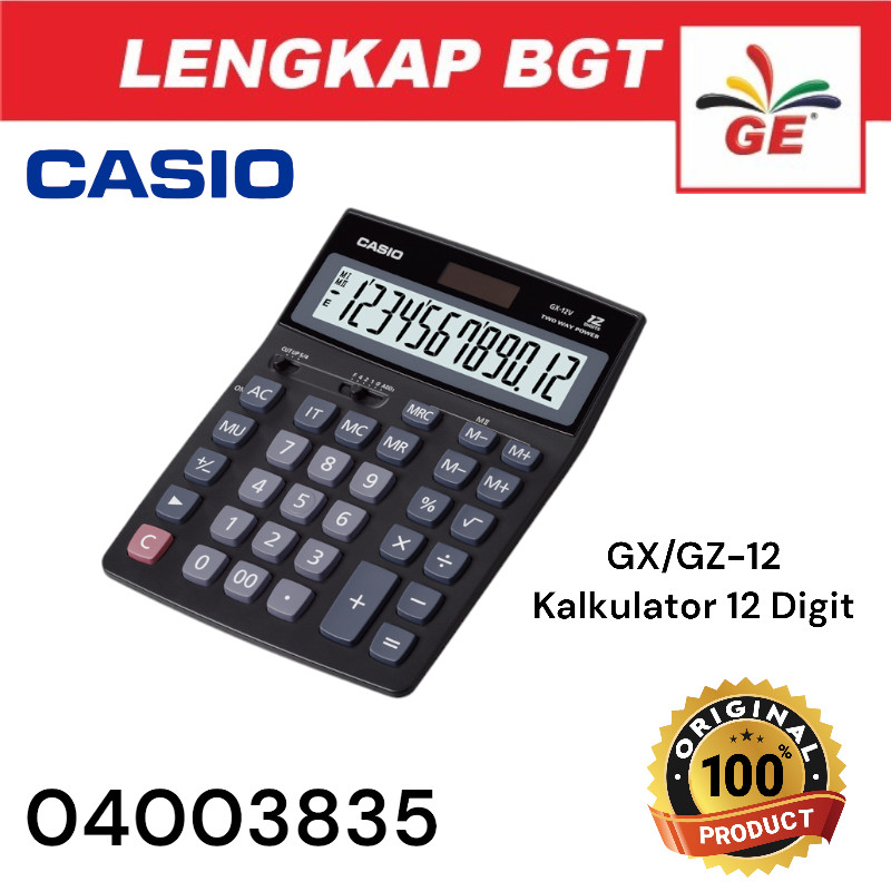 

CASIO Kalkulator 12 Digit GX-12V GZ-12S - 04003835