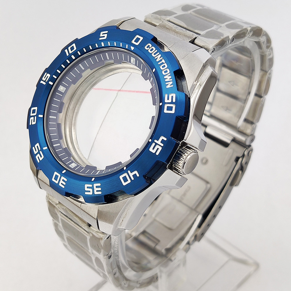 601 NH35 casing 44mm jam tangan pria casing baja bagian jam NH35 NH36 gerakan/casing jam tangan akse