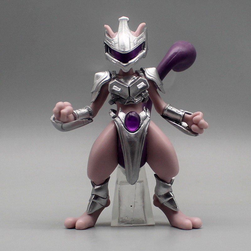 11cm Pokemon Mewtwo In Steel Armor Anime Action Figure Model Gk Statue Collection Desktop Decoration