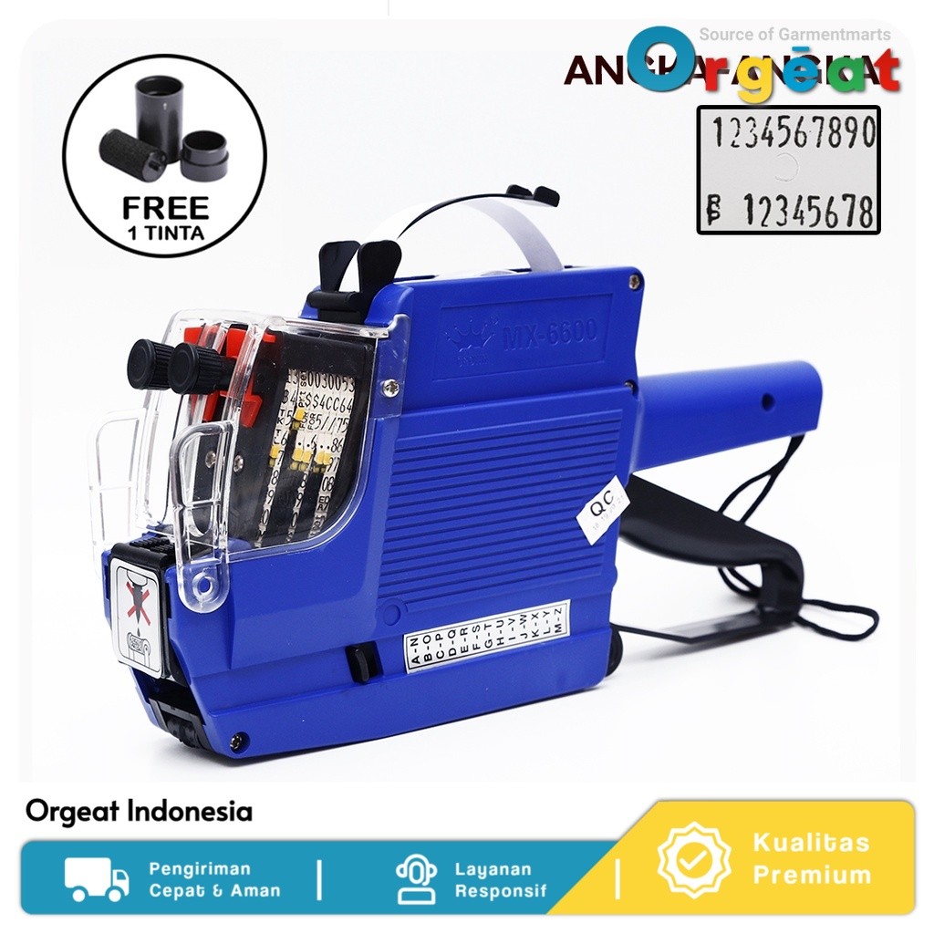 

Alat Label Harga 2 Baris ANGKA-ANGKA tipe MX 6600 Original Orgeat Indonesia