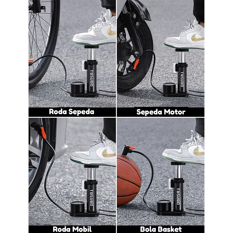 Pompa Angin mini portable foot pump manual emergency motor Pompa Angin Kaki Pompa Kaki Pompa Ban Min
